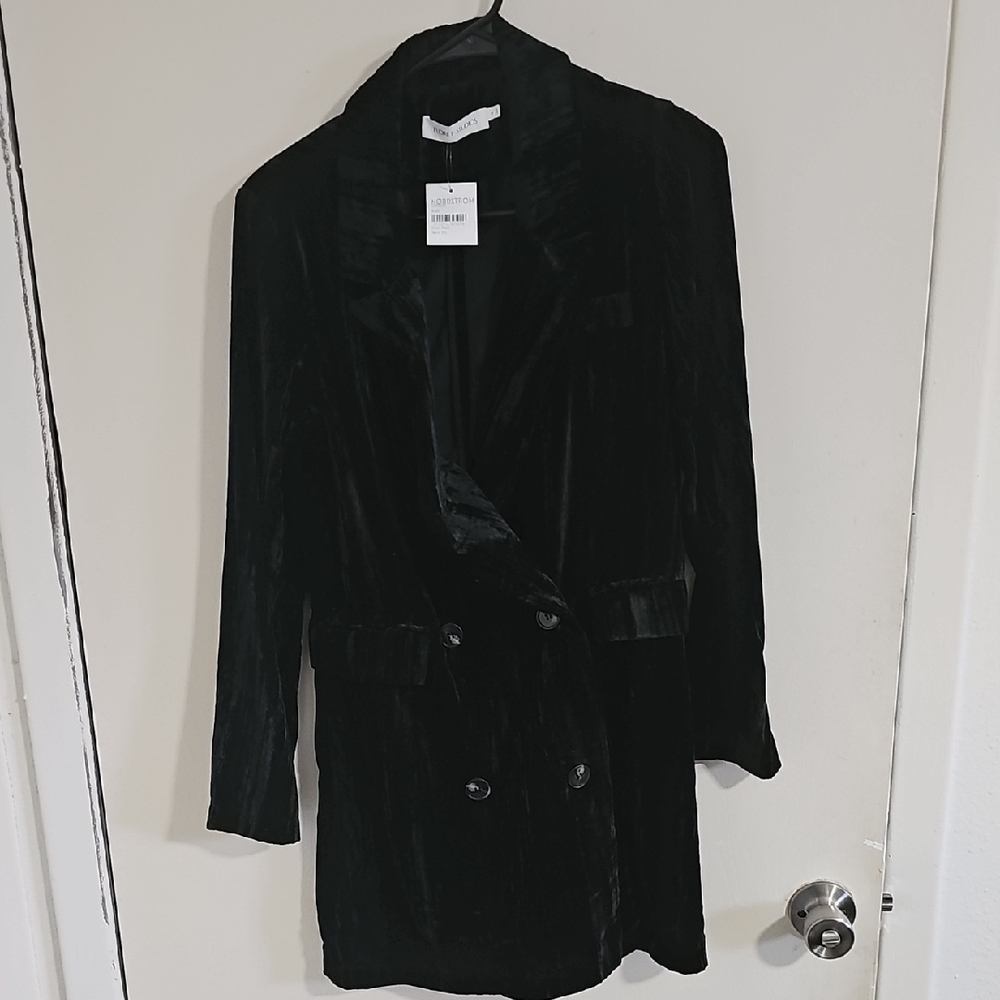 Black Velvet Blazer Dress